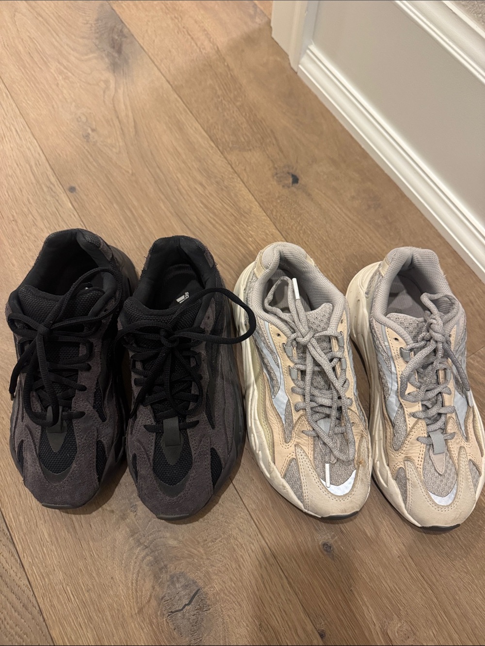 Yeezy Wave Runner Sneakers in Black and Beige